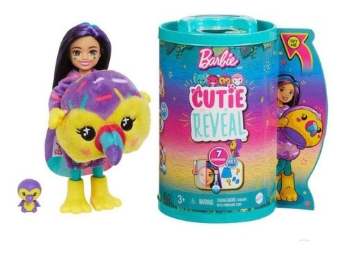 Muñeca Barbie Chelsea Cutie Reveal Disfraz Pajaro Tucan