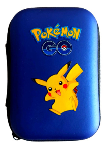 Estojo Porta Cards Cartas Pokemon Go Pikachu Portátil Azul