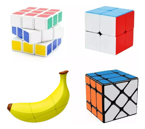 Promo 4 Cubos Rubik Profesionales Paquete Pack Buena Calidad