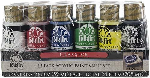 Art Paint - Folkart 12 Color Acrylic Paint Set, Classics