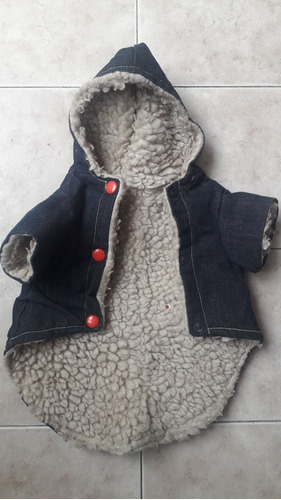 Campera Para Perro Pequeño De Jean Con Corderito