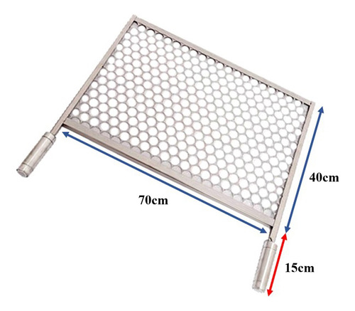 Grelha Moeda De Inox 430 Tamanho 70x40 Cm Para Churrasqueira