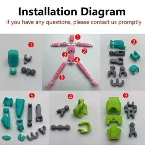 13 Muñecos De Acción Impresos En 3d Con Múltiples 5pcs