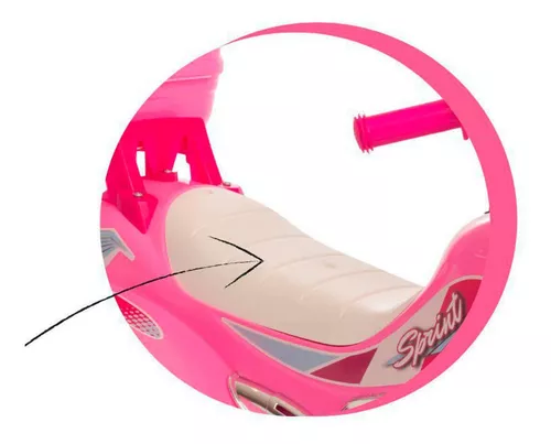 Moto Eletrica Infantil Sprint Turbo Biemme Rosa Pink 12V Capacete - Maçã  Verde Baby