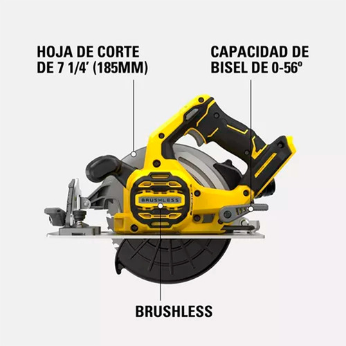 Sierra Circular 7-1/4 Inal. 20v Stanley Sbc550-b2 - Sin Bate