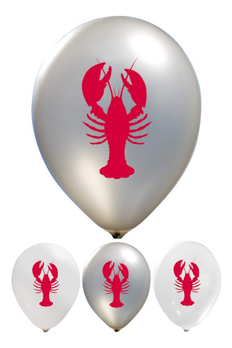 Globo Lobster  2 Cara Impresa Colorida Latex 12.0 In 16