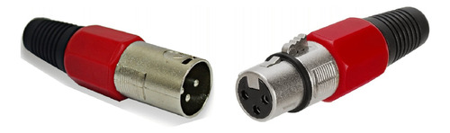 2 Conector Canon Xlr Jack Hembra+ Plug Macho Varios Colores