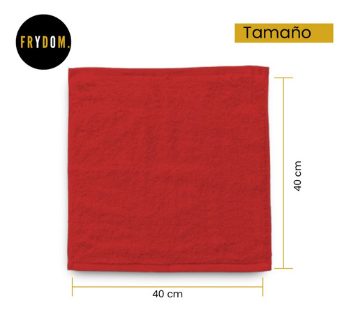 Frydom Pack 6pz Toalla Microfibra Absorbente Y Secado Rápido Rojo Lisa
