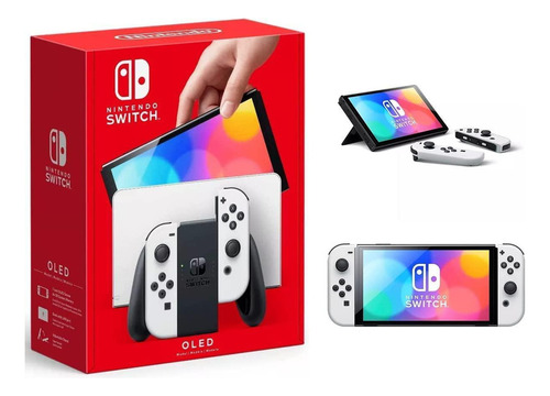 Nintendo Switch Oled Branco 64 Gb Hdmi con Controles