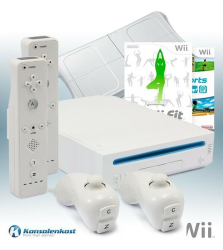 Consola Nintendo Wii + Wii Fit +game Fit + 2nunchuk, Wiimote (Reacondicionado)