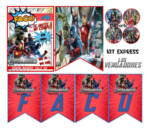 Kit Imprimible Personalizado - The Avengers / Los Vengadores
