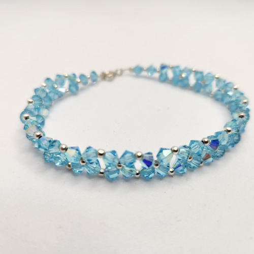 Pulsera Cristal 1ra Marca Aqua Bohemica Ab 2x Plata Color Vr Acqua Bohémica 6 Cm 20 Cm