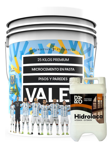 Kit Microcemento Antiquiebre Valen Para Baños Y Cocinas 25kg Carbón