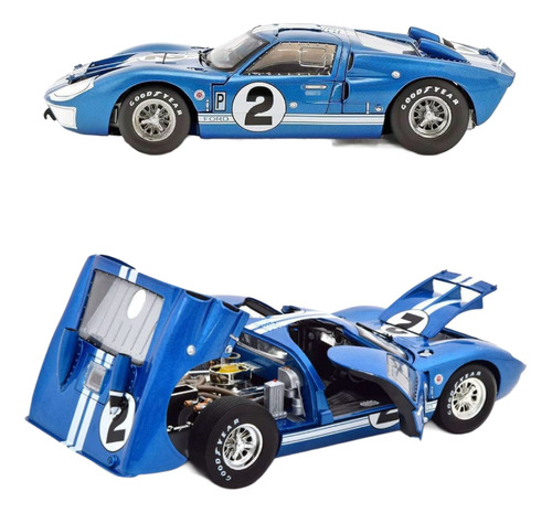Ford Gt-40 Mk Ii #2 1966 Shelby Collectibles 1:18 Die-cast Azul (Usado)