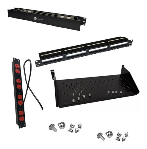 Kit Multitoma Para Rack+pach Panel Cat6+organizador+bandeja