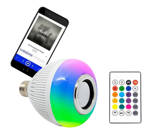 Lampara Led Rgb 220v Parlante Bluetooth Colores Foco Oferta!