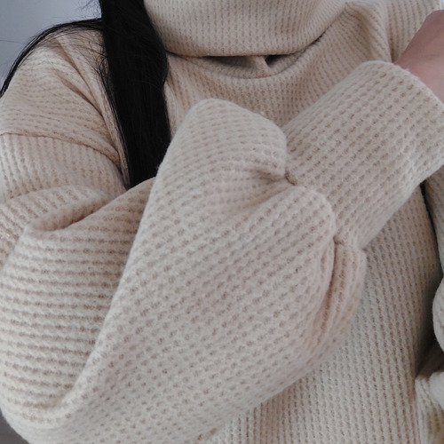 Polera Sweater Mujer Waffle Lana Oversize Invierno