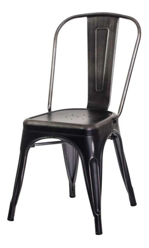 Silla Tolix negra vintage color negro