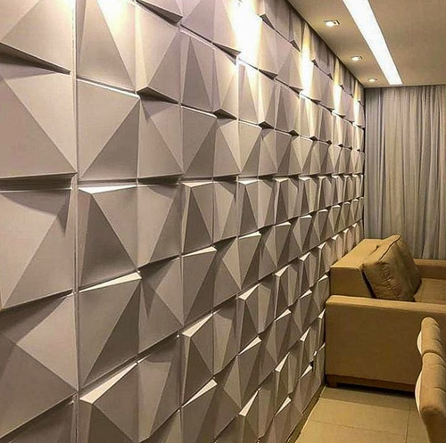Imagem 7 de 10 de Revestimento 3d Plástico Alto Impacto Placas 15m² + Cola 870