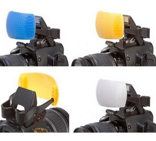 Kit Difusor Flash Pop Up Universal 3 Cores Universal Dslr