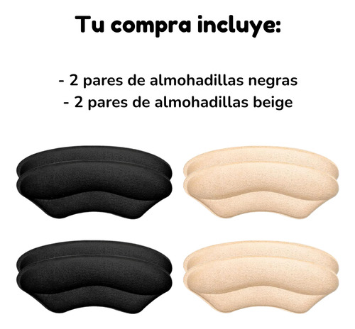 4 Pares Almohadillas Talón Confort Para Calzado Suelto