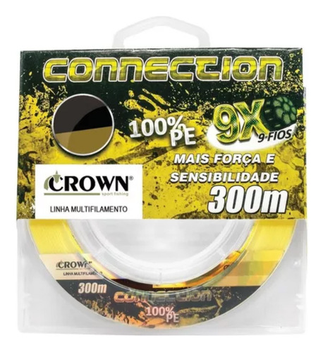 Linha Multifilamento Crown Connection 9 Fios - 0,35mm - 300m Cor Amarelo