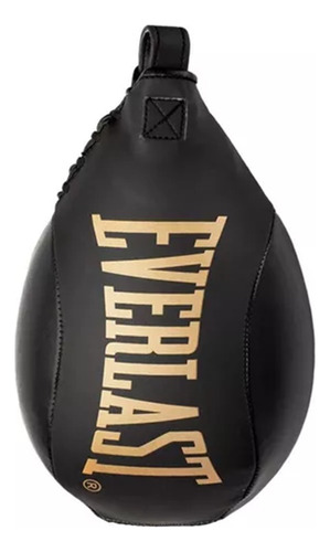 Pera Everlast Speed Bag Elite Punching Ball Profesional Cuero Sintético Premium Color Negro Boxeo