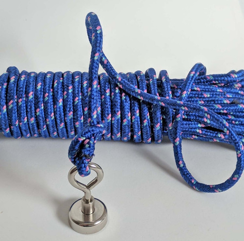 Imagem 5 de 8 de Imã De Neodímio Para Pesca Magnetica Até 6 Kg De Tração