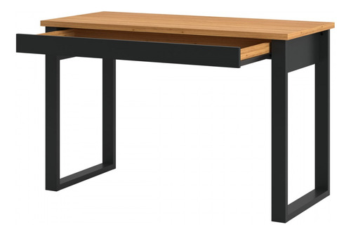 Mesa Escrivaninha 100% Mdf Industrial Concept 1 Gaveta Cor Marrom