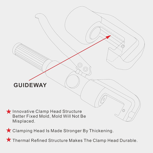 Amzcnc Cable Hidráulico Lug Crimper 10 Us Ton 12 Awg A 00...