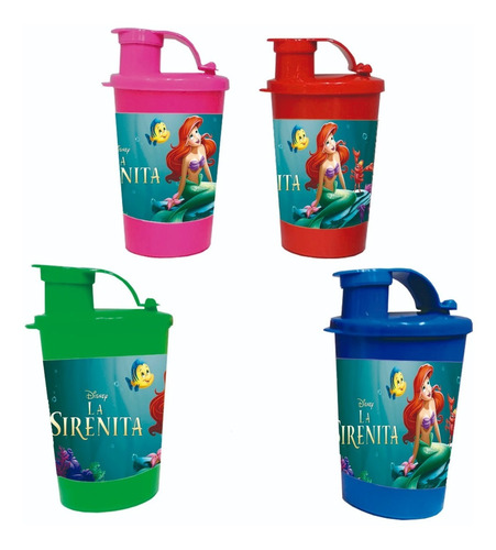 Botilito Vaso Sorpresa X 12 Vaso Fiesta Sirenita Decoración