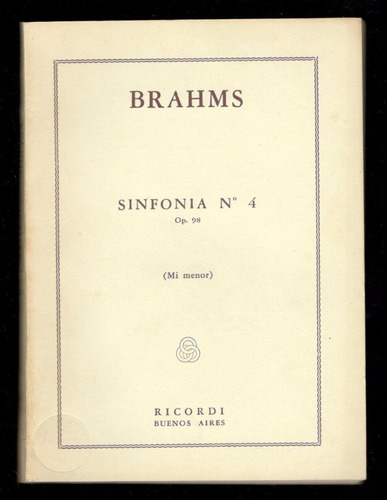 Partitura Bolsillo - Brahms - Op. 98 - Sinfonía Nº4