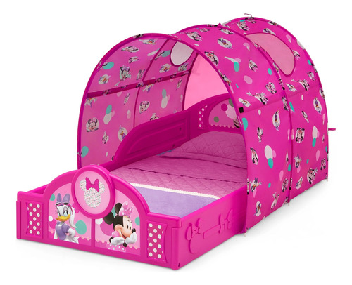Cama Infantil Minnie Mouse Con Dosel Niños Pequeños Delta C Rosa Minnie Mouse Dosel