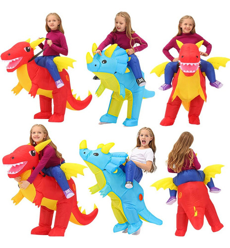 N Disfraz Inflable De Dinosaurio Para Niños, Triceratops,