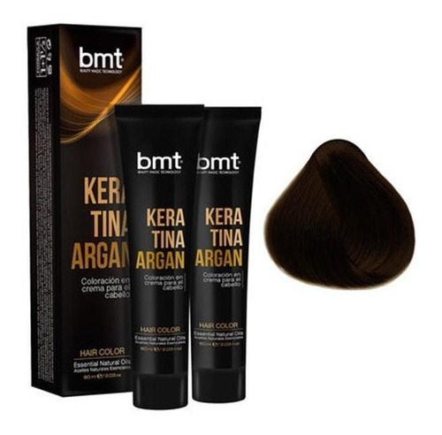 Tintura Permanente Bmt Coloración Keratina Argan 3 Castaño O