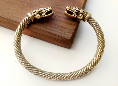 Esclava O Brazalete Vikingo En Bronce Lobo Fenrir