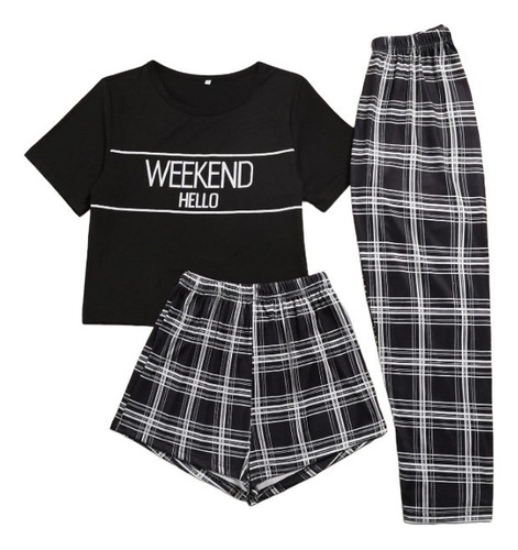 Conjunto Pijama Tres Piezas Dama