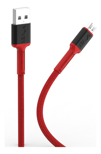 Cable Carga Rápida 5a 1m Reforzado Micro Rojo