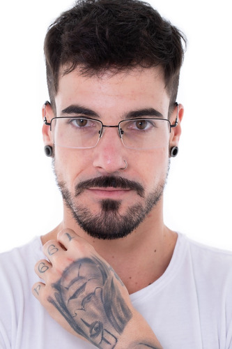 Imagem 6 de 10 de Armação Oculos Ogrife Og 1739-c Metal Masculino Fio Nylon