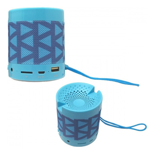 Caixinha Caixa Som Recarregável Bluetooth Usb Cartão Sd Mp3 Cor Azul Com Detalhes 110v/220v