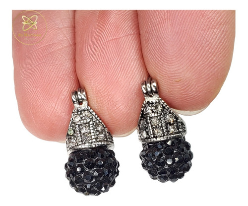Imagen 2 de 5 de Aros Acero Lady Di Bola De Fuego Negra 10mm