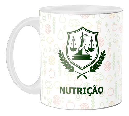 Caneca Personalizada Nutrição - Profissões - Cerâmica 325ml