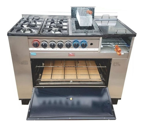 Imagen 2 de 5 de Cocina Tecnocalor 4 Hornallas + Plancha Freidora Y Carlitero