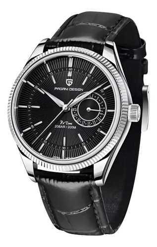 Relogio Pagani Design Pd 1689 Quartzo Movimento Japonês Vh65 Preto Prateado Preto