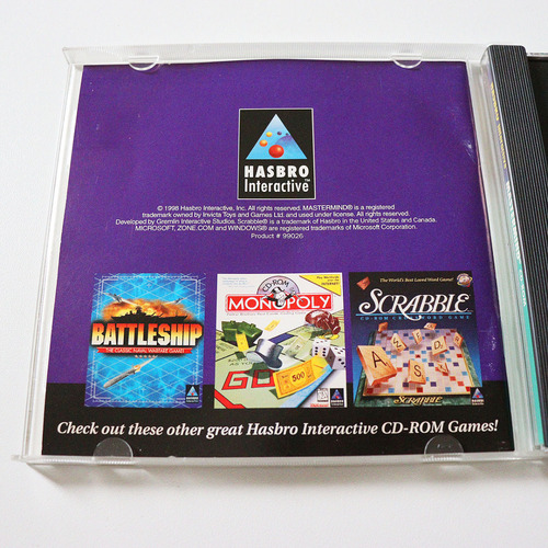 Cd-rom Jogo Mastermind (hasbro Interactive, 1998) Pc Retrô (Usado)