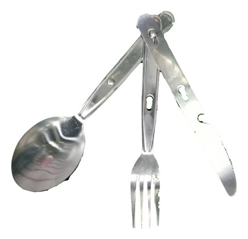 Set De Cubiertos Portátiles 3 En 1 Acero Inox. C// Estuche