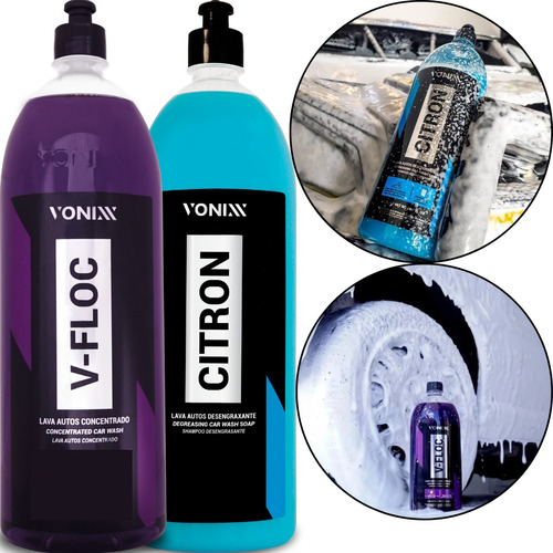 Citron Vonixx Shampoo Desengraxante + Shampoo V-floc 1,5l