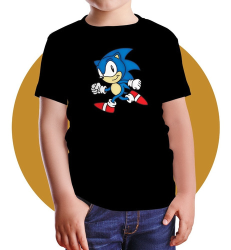 Polera Niños Sonic Juego Sega Gamer 100% Algodón Gme23