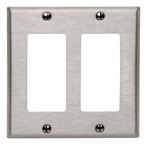 Leviton Decora 2-gang Wall Plate Stainless Steel 84409-4 Yyh