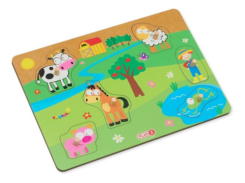 Juego encastre madera con agarre didácticos infantil